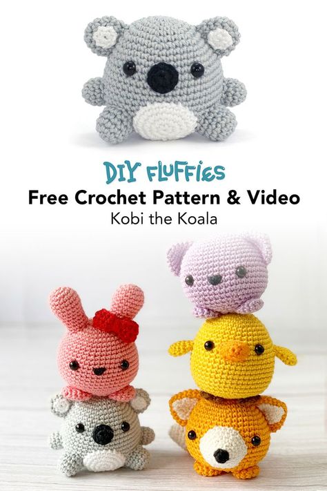 free amigurumi patterns Diy Fluffies, Crocheted Stuffed Animals, Mini Amigurumi, Crochet Toys Free, Cozy Crochet Patterns, Quick Crochet Patterns, Crochet Keychain Pattern, Pola Amigurumi, Crochet Animals Free Patterns