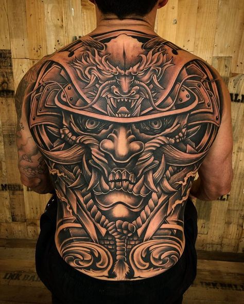 Angelinkbali ORIGINAL Account on Instagram: “Amazing Japanese full back tattoo done by one of our professional artists” Japanese Samurai Back Tattoo, Asian Style Back Tattoo, Full Body Back Tattoo, Full Back Tattoo For Men Design, Samurai Full Back Tattoo, Japanese Full Back Tattoo Design, Tattoo Back Man, Japanese Tattoos Back, Backpiece Tattoo Men