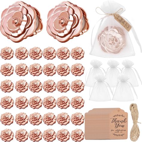 PRICES MAY VARY. Nice Party Gifts Set: you will receive 100 set of wedding party favors in the package, including 100 pieces of rose compact mirrors, 100 pieces of thank You tags, and 100 pieces of organza bags, sufficient to meet your daily needs and share with guests Delicate and Cute Appearance: the rose shape compact mirror is designed with dual glass, with a gold rose finish; Each petal looks lifelike and lovely, looking beautiful and elegant, when you need to tidy up your appearance, you w Quince Thank You Gifts, Quinceanera Gifts For Guests, Quince Gifts For Guests, Quince Party Favors Ideas, Quinceanera Party Favors Ideas, Quince Party Ideas, Brides Proposal, Quince Recuerdos Ideas, Quince Party Favors