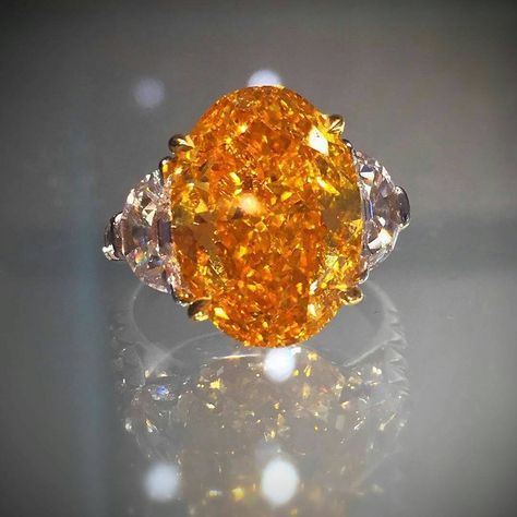 Orange Diamond Ring, Opals Jewelry, Orange Diamond, Fire Opals Jewelry, Fire Opals, Treasure Box, Treasure Boxes, Yellow Diamond, Diamond Art