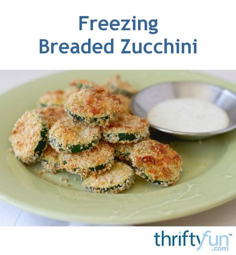 By breading sliced zucchini and frying it until the coating is just beginning to harden, but has not browned yet, you can freeze it for later meals. This is a guide about freezing breaded zucchini. Zucchini Parmesan Crisps, Freezing Zucchini, Parmesan Crisps, Bake Zucchini, Parmesan Zucchini, Zucchini Fritters, Zucchini Bread, Zucchini Recipes, Chicken Tenders