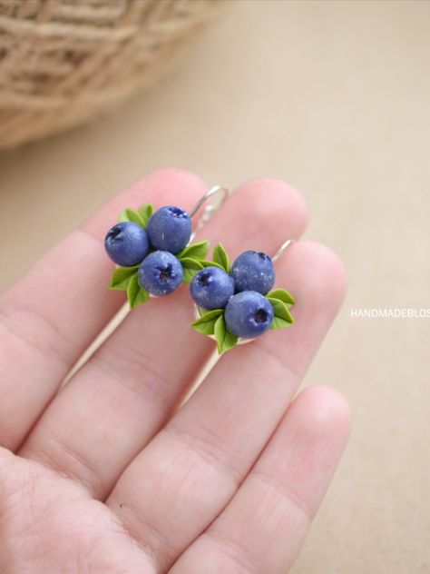 Handmade Blueberry earrings as bridal jewelry for a rustic wedding,
Natural earrings on sterling silver base or bronze alloy
Made of baked polymer clay
And not fragile Blueberry Clay Earrings, Earrings Clay Polymer, Polymer Clay Nature, Blueberry Earrings, Natural Earrings, Polymer Clay Embroidery, Craft Clay, Jewelry Rustic, Clay Magnets