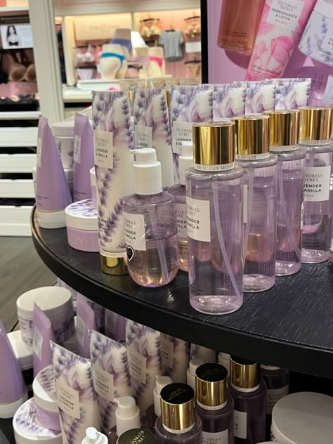 Purple Self Care Aesthetic, Purple Skincare Aesthetic, Purple Girly Things, Purple Girl Aesthetic, Victoria Secret Lavender, Purple Coquette, Purple Perfume, Victoria Secret Spray, Profumo Victoria Secret