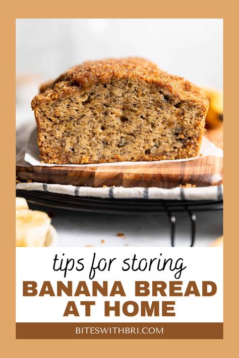 Make your banana bread last longer with these simple storage tips! Learn the best ways to keep it fresh and savor every slice. Your kitchen will be the go-to spot for this cozy treat! How To Store Banana Bread, Bri Recipes, How To Store Bananas, Last Crumb, Baked Good, Bread At Home, Bread Storage, Storage Tips, How To Store