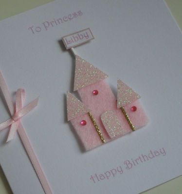 Princess Cards, Princess Card, Birthday Card Ideas, Punch Art Cards, Girl Birthday Cards, Birthday Kids, Birthday Cards For Women, Princess Castle, Personalized Birthday Cards