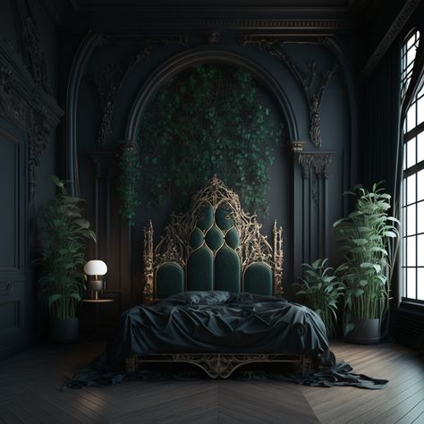 Romantic Gothic Home Decor, Dark Cozy Bedroom, Eclectic Decor Bedroom, Royal Bedroom, Castle Bedroom, Gothic Bedroom, Fantasy Bedroom, Victorian Bedroom, Moody Bedroom