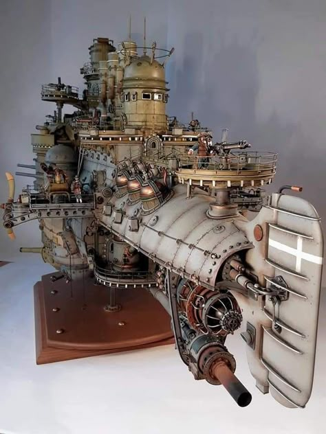 Steam Punk Airship, Airships Steampunk, Steampunk Plane Concept Art, Dieselpunk Airship Art, Steampunk Airships, Steam Punk Submarine, Steampunk Ship, Airship Art, Dieselpunk Vehicles