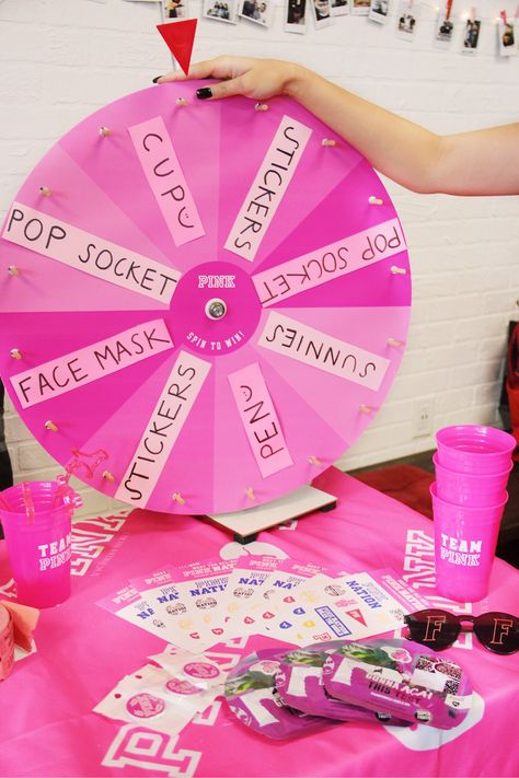 Pink Ideas, Promotion Ideas, Beauty Station, Campus Events, Pink Campus, Event Table, Pink Nation, Think Pink, Secret Rooms