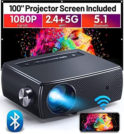 Mini Bluetooth Projector, CLOKOWE 9600L 1080P HD 5G WiFi Projector, Support 4K & Zoom, Portable Movie Projector with Dolby Audio, Home Theater Video Projector Compatible with Phone,PC,PS4,TV Stick Home Movie Projector, Bluetooth Projector, Wireless Projector, Phone Projector, Best Projector, Outdoor Projector, Multi Screen, Mini Projector, Movie Projector