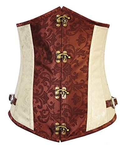 Blidece Full Steel Steampunk Lace up Boned Underbust Bustier Corset Top Small Blidece http://www.amazon.ca/dp/B0119D67TY/ref=cm_sw_r_pi_dp_NrH.vb054CZ33 Pirate Corset, Gothic Shorts, Corset Underbust, Brown Corset, Corsets Vintage, Steampunk Corset, Steel Boned Corsets, Vintage Corset, Gothic Corset