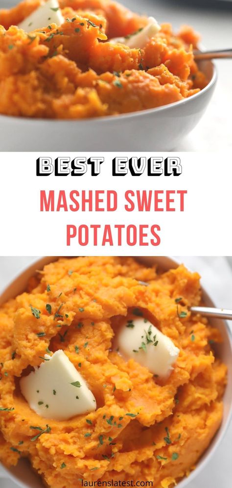 Super easy homemade Mashed Sweet Potatoes are everything you love about mashed potatoes mixed with the sweet and nutty flavors of sweet potatoes. Smooth, fluffy, creamy and buttery! The perfect side for any dinner but especially Thanksgiving! Super simple to make even for beginners #side #thanksgiving #easyrecipes Mashed Sweet Potatoes Healthy, Sweet Potato Recipes Mashed, Best Mashed Potatoes, Using A Pressure Cooker, Creamy Mashed Potatoes, Super Rich, Mashed Sweet Potatoes, Sweet Potato Recipes, Family Dinners