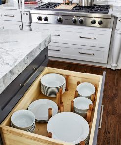 Storage Solutions Archives - Page 2 of 2 - Crystal Cabinets Gourmet Kitchen Design, Crystal Cabinets, Galley Kitchen Layout, Plate Organizer, Light Grey Kitchens, Kitchen Cost, Kitchen Tech, Kitchen Drawer Organization, Design Remodel