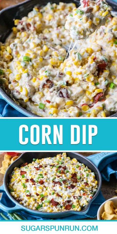 This quick and easy Corn Dip makes a crowd-pleasing appetizer any time of year. My recipe takes less than an hour to make and can be served hot or cold. Recipe includes a how-to video! Easy Chip Dip, Corn Dip Recipe, Chip Dip Recipes, Best Dip Recipes, Corn Dip Recipes, Corn Dip, Queso Dip, Dip Recipes Easy, Summer Appetizer