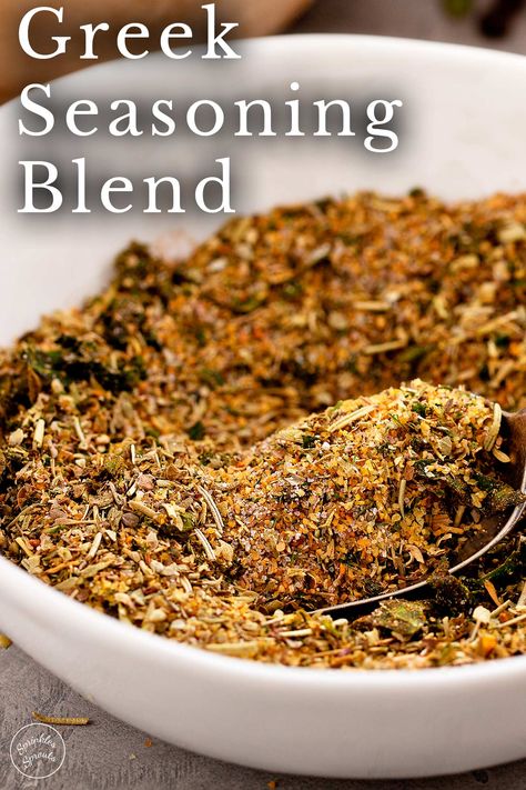 This Greek Seasoning Blend is a delightful mixture of various herbs and spices that enhance the flavor of your dishes. All the ingredients are pantry staples you'll probably already have on hand. In just minutes, you'll have an aromatic herb and spice mix that can help elevate any dish with a bright Mediterranean flavor! So why not whip up a batch of this beautiful seasoning blend today and add some Mediterranean flair to your cooking? Greek Spices, Mediterranean Seasoning, Greek Recipes Authentic, Homemade Spice Mix, Mediterranean Spices, Mediterranean Diet Meal Plan, Spice Mix Recipes, Greek Seasoning, Diy Spices