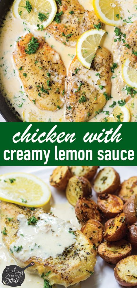 Easy Creamy Lemon Chicken, Meal Prep Sandwiches, Lemon Sauce For Chicken, Creamy Lemon Sauce, Lemon Cream Sauce, Lemon Cream Sauces, Creamy Lemon Chicken, Garlic Cream Sauce, Lemon Chicken Recipe