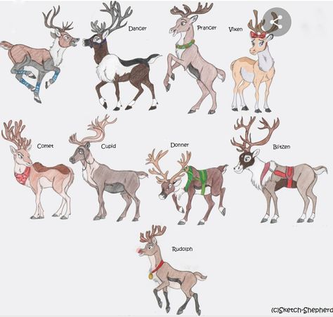 Reindeer In Here, Female Reindeer, Reindeer Drawing, How To Draw Animals, Santa's Reindeer, Draw Animals, Deer Art, Animated Christmas, Like Animals