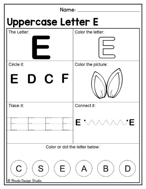 Letter E Coloring Pages Letter E Ideas For Preschool, Letter E Prek Activities, E Art For Preschool, Letter E Free Printables, Letter E Worksheets Kindergarten, Letter E Worksheets Preschool, Letter E Activities For Preschool, 3k Activities, Letter E Preschool