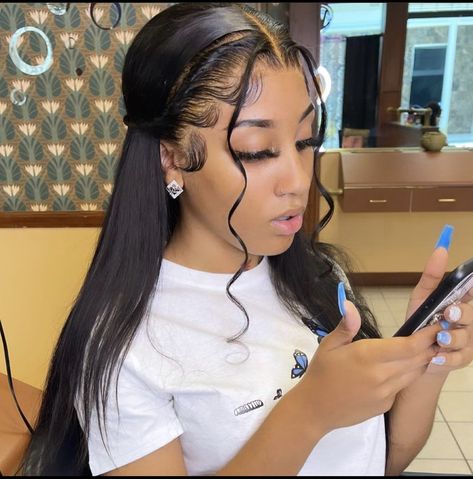 Wig Hairstyles For Graduation, Air Style, Frontal Wig Hairstyles, Wig Install, Graduation Hairstyles, Frontal Hairstyles, Flat Iron Hair Styles, Relaxed Hair, Frontal Wig