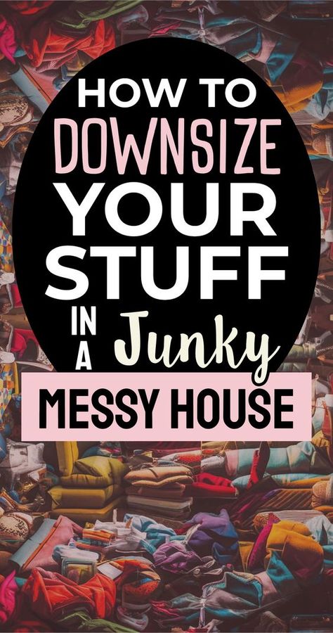 Let's declutter your home! Today, the decluttering topic is: How To Downsize Your Stuff In A Junky Messy House. Clutter everywhere is a REAL challenge, but there's help and little tricks you can use to get rid of clutter even when... How To Start Organizing Your Home, How To Get Rid Of Clutter, How To Get Rid Of Stuff, How To Get Organized, 2024 Declutter, How To Declutter Your Home, Declutter House, Declutter Help, Ways To Declutter Your Home