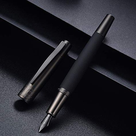 Best Fountain Pen, Black Fountain, Luxury Pens, Pen Collection, Black Pen, Pen Design, Writing Gifts, Bottled Ink, Pen Gift