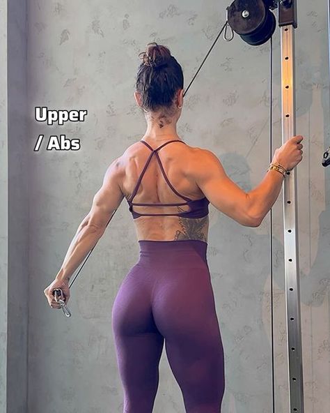 Senada Greca, MBA on Instagram: "Upper / Abs Workout - Save + Send this to a bestie + 👀 that NEW Zentoa dropping next Wednesday 🎉 Give me a 💜 if you’re just as excited as I am

Train with me on WeRise App 👉 Iink in BIO 💪

Give me a cable station and I’ll give you an entire workout. I love being efficient with my time and this is one of my go to upper and core workouts. 8-12 reps x 3 sets
1. Single arm 45° triceps extension
2. Single arm lateral raises
3. Status squat face pulls
4. Single arm overhand grip curls to press
5. Prone rope crunches
6. Rows" Upper Abs Workout, Upper Ab Workout, Triceps Extension, Upper Abs, Face Pulls, Core Workouts, Lateral Raises, Chest Workout, Flat Belly Workout