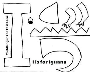 Letter I Iguana Craft | Toddling in the Fast Lane Letter I Craft, I Is For Iguana, Letter I Activities, Letter I Crafts, Community Helpers Preschool Crafts, Letter I Worksheet, Alphabet Crafts Preschool, The Letter I, Thanksgiving Classroom