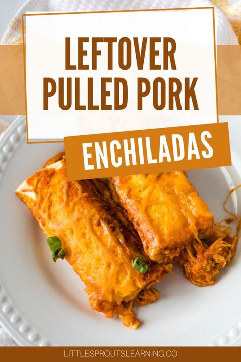 Leftover Pulled Pork Recipes Enchiladas, Leftover Pork Roast Recipes, Leftover Pork Loin Recipes, Texmex Recipes, Leftover Pork Recipes, Leftover Pork Roast, Enchiladas Recipes, Pulled Pork Leftover Recipes, Pulled Pork Enchiladas