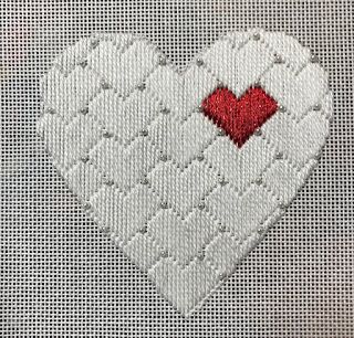 Stitching the Night Away in Illinois: 2020 Easy Needlepoint Background Stitches, Needlepoint Heart Patterns, Heart Needlepoint Stitch, Needlepoint Heart Background Stitch, Florentine Embroidery Bargello Patterns, Needlepoint Heart Stitch, Needlepoint Stitches For Sky, Romantic Cross Stitch, Needlepoint Sky Stitches