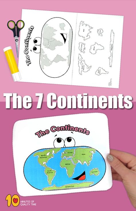 Continents Activities, Continents Of The World, Drawing Worksheet, Color Worksheet, Symmetry Drawing, Continents And Oceans, The Continents, North Europe, 7 Continents