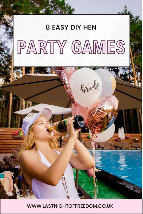 Simple games to play on your hen night that the girls will love! Easy entertainment for your bachelorette party | Check out the full article! #henparty #henpartygames #hendogames #diyhenpartygames #bachelorettegames #easyhendogames #easyhenpartygames Photo by Yuliia Auer on Pexels Hen Fest Ideas, Bachelorette Party Ideas Small Group, Hen Do Games Funny, Hen Party Games Funny, Hens Party Games, Hens Night Games, Balloon Party Games, Hen Games, Hens Ideas