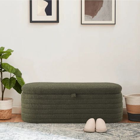 Latitude Run® Hazelzet Upholstered Flip Top Storage Bench | Wayfair Storage Bench Ottoman, Couch Storage, Bench Bedroom, Flip Top Storage Bench, Storage Bench Bedroom, Fabric Storage Ottoman, Storage Benches, Teddy Fabric, Upholstered Storage Bench