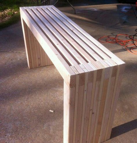 Diy Console, Diy Console Table, Diy Holz, Wooden Bench, Décor Diy, Outdoor Indoor, Modern Outdoor, Pallet Furniture, Easy Diy Projects