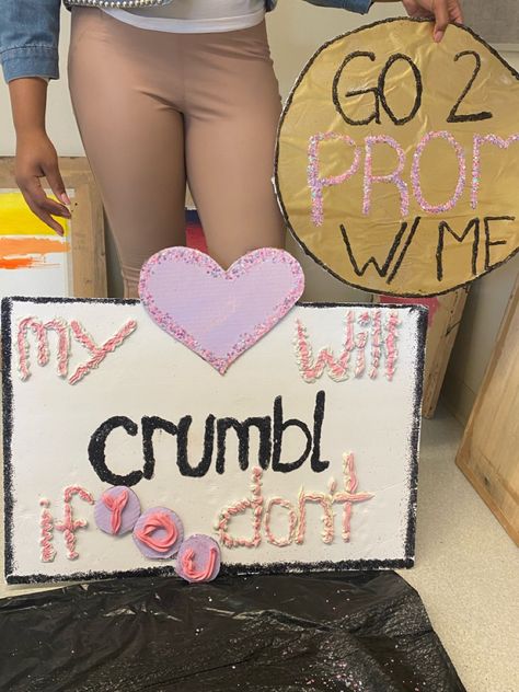 Crumbl Cookie theme promposal Crumble Cookie Promposal, Cookie Promposal, Dance Asks, Cookies Theme, Prom Ideas, Kids Rugs, Prom, Gift Ideas, Gifts