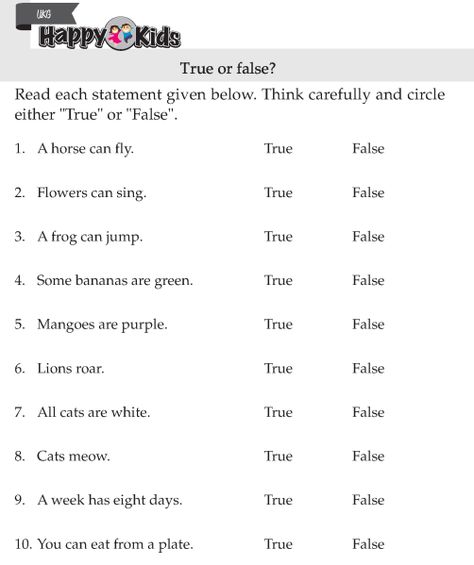 True Or False Worksheet, True Or False Questions For Kids, Bible Questions For Kids, Learn To Read English, Awana Cubbies, Children Bible, True Or False Questions, Phonics Reading Passages, Nursery Worksheets