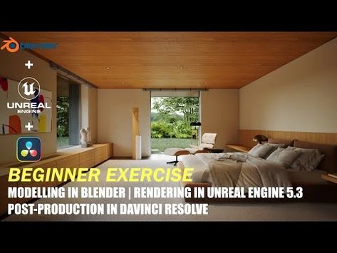 (1218) Archviz Exercise/Tutorial | Model in Blender | Render in Unreal Engine 5.3 | Finish it in DaVinci - YouTube Blender Archviz, Blender Render, Unreal Engine, Architecture Interior Design, Architecture Interior, Workout For Beginners, Interior Architecture Design, Interior Architecture, Engineering