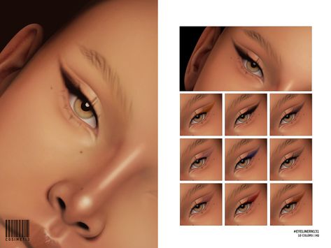 Sims 4 Nose Ring Cc, Sims 4 Cc Eyeliner, Sims 4 Makeup Cc, Ts4 Makeup, Sims Makeup, Cc Makeup, Sims 4 Cheats, Sims 4 Cc Eyes, Sims 4 Tsr