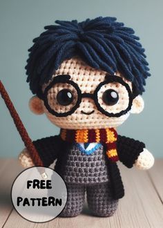 Free Crochet Harry Potter Amigurumi Pattern Harry Potter Crochet Doll, Crochet Baby Harry Potter Patterns, Harry Potter Yarn Crafts, Free Crochet Patterns Harry Potter, Crochet Amigurumi Free Patterns Harry Potter, Harry Potter Patterns Free, Harry Potter Crochet Amigurumi, Amigurumi Free Pattern Harry Potter, Amigurumi To Sell