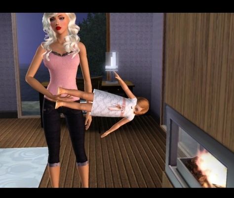 Mother of the year! I love sims glitches. Cursed Sims, Sims Glitches, Sims Funny, Sims Memes, Sims Baby, Not Aesthetic, Sims 1, Cartoon Memes, Sims 3