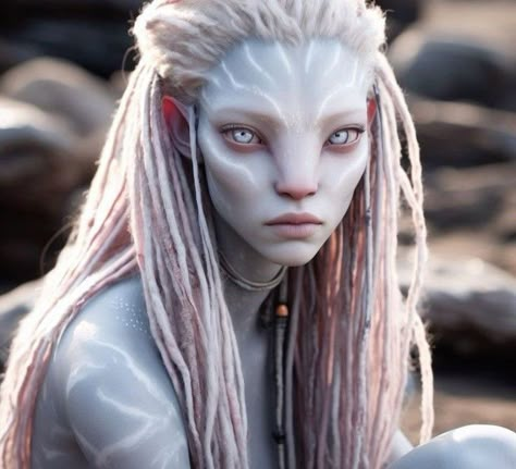 Albino Avatar Oc, Albino Avatar Navi, White Avatar Navi, Albino Navi Oc, Avatar Navi Oc Female Omaticaya, Na’vi Avatar, Water Avatar Oc, Blue Avatar Oc, Navi Fanart