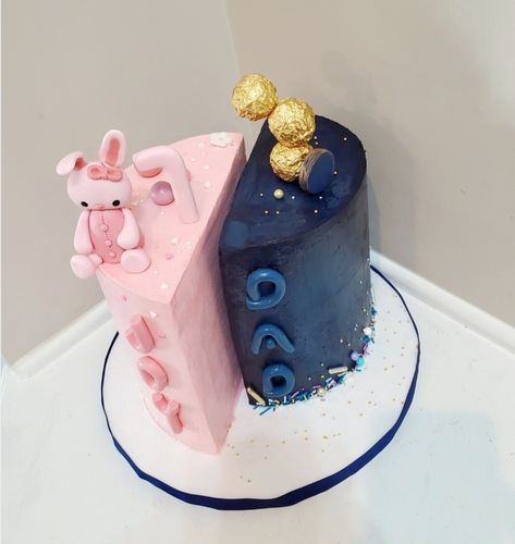 Double Cakes For Birthdays, Birthday Cake For Father And Daughter, Father Daughter Cake Designs, Brother Sister Birthday Cake, Father And Son Birthday Cake, Father Daughter Cake, Double Cake Design, Shared Birthday Cake, Double Birthday Cake