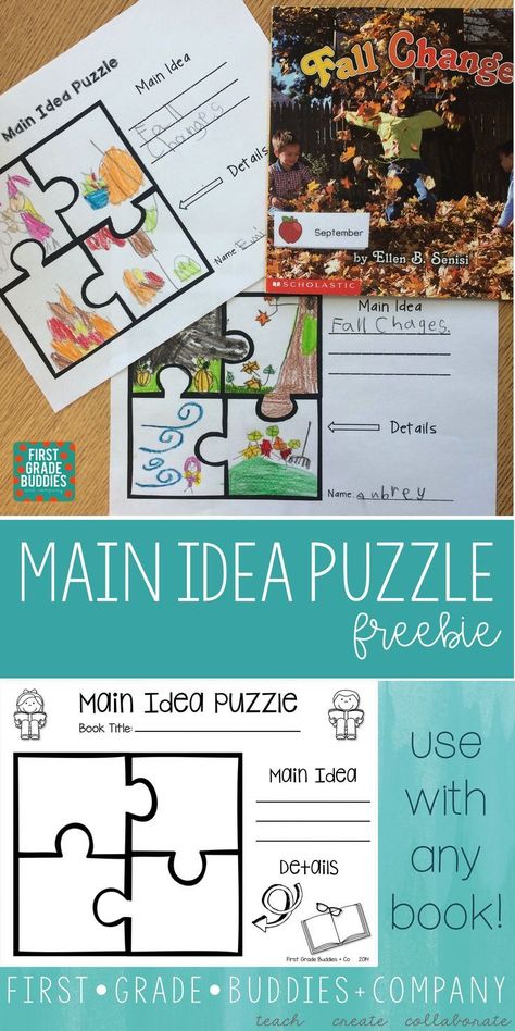 Main Idea And Details Activities Kindergarten, First Grade Main Idea, Main Idea And Details Activities 1st, Asking Questions While Reading, 2nd Grade Library Lessons, Main Idea Activities 1st, Story Element Activities, Main Idea Kindergarten Activities, Main Idea Activities 2nd Grade