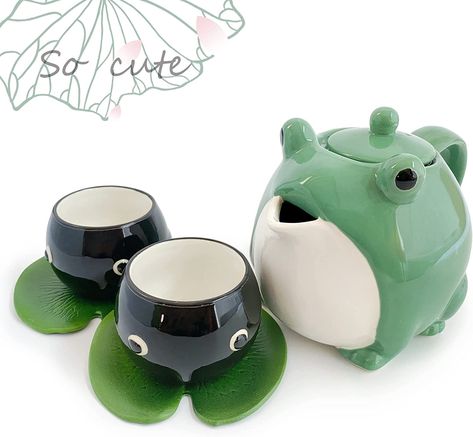 AmazonSmile | Frog teapot Teacup, frog tea set, cute teapot gift, Tea Service Set Ceramic Tea Pot Send exquisite frog stickers: Teapots Ceramic Tea Cup Set, Ceramic Tea Pots, Frog Ceramics Pottery, Cute Teapot Ceramic, Frog Mugs Ceramic, Frog Tea, Ceramic Teapot Set, Frog Tea Set, Frog Teapot