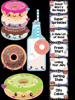 Behavior Chart - Cute Donut Theme Behavior Clip Chart, Donuts, Fun Candy Theme Classroom, Behavior Clip Charts, Birthday Bulletin Boards, Donut Decorations, Cute Donuts, Clip Chart, Class Theme, Candy Theme, Student Behavior