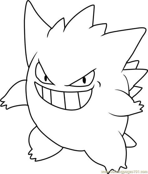 Gengar Pokemon printable coloring page for kids and adults Gengar Coloring Page, Pokemon Printables Free Coloring, Pokemon Stencils, Pokemon Colouring, Pokemon Printables, Pokemon Ditto, Pokemon Coloring Sheets, Minions Coloring Pages, Gengar Pokemon