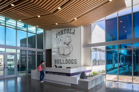 School branding: The impact on identity and engagement | Building Design + Construction School Branding, School Reception, School Buildings, College Architecture, Feature Wall Design, Campus Design, School Entrance, Renovation Budget, School Campus