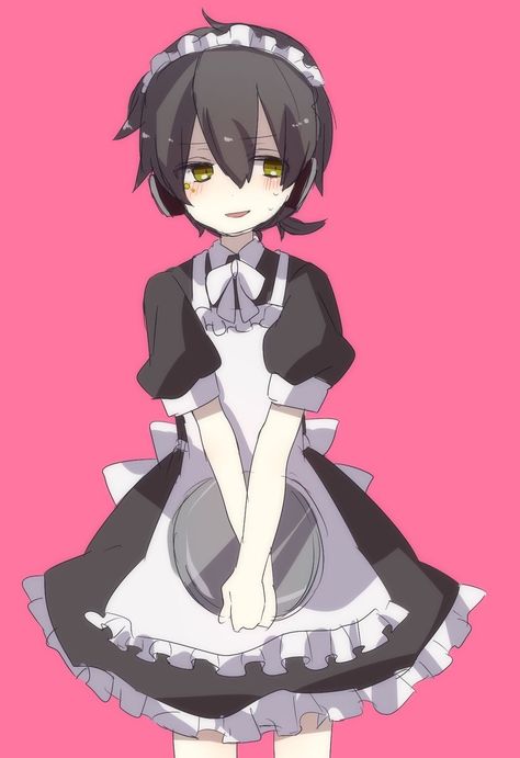 Male Maid, Skyrim Food, Outfit Base, Mekakushi Dan, Maid Outfit Anime, Androgynous Men, Boys In Skirts, Tamako Love Story, Neko Boy