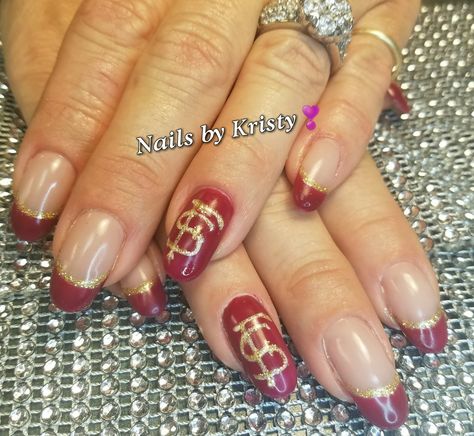 #nails #Glitternails #nailart #Nails #nailswag #fsu #football #seminole Florida State Nail Designs, Florida State Nails, Fsu Nails Florida State Seminoles, Fsu Nails Designs, Fsu Nails, Football Nails, Fsu Football, Fsu Seminoles, Art Hacks