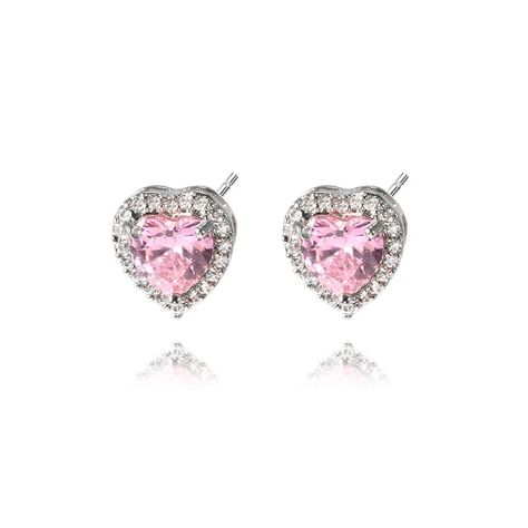 Main Stone: Australian Crystal - Micro Simulated Diamonds - .925 Post Julien Tanti, Pink Earring, Pandora Earrings, Crystal Heart Earrings, Pink Accessories, Jewelry Accessories Ideas, Pink Girly Things, Pink Jewelry, Earrings Pink