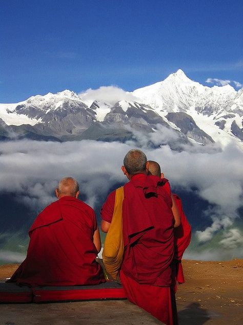 Snow Mountain & Monks -- Meili, Yunnan - Tibet >>    from United Nations for a Free Tibet Magic Places, Bay Leaf, Buddhist Monk, Lhasa, Tibetan Buddhism, Bhutan, People Of The World, 인물 사진, Bahrain