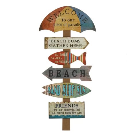 Tropical Home Decor, Inspirational Wall Decor, Directional Signs, Vacation House, Beach Wall Decor, Beach Signs, Beach Crafts, Wooden Wall Decor, Tropical Decor